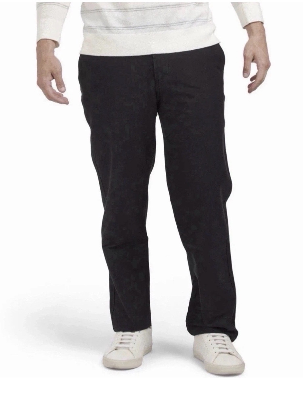 Dockers Comfort Knit Chino Straight Fit Flat Front Pants Dark Gray Size 56x32